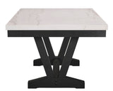 Varley - Genuine Marble Dining Table - Charcoal & White