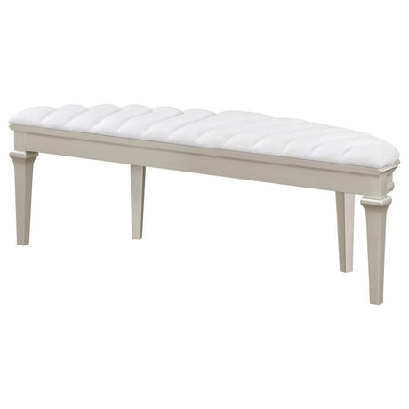 Evangeline - Curved Fabric Upholstered Bench - Silver Oak by Coaster Fine Furniture | Bel Furniture
