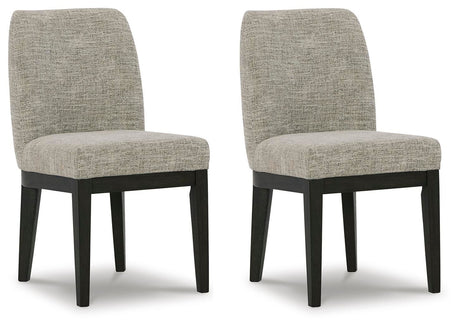 Burkhaus - Dining UPH Side Chair (Set of 2) - Beige / Dark Brown