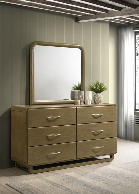 Amsbury - 6-Drawer Dresser And Mirror - Nutmeg by Coaster Fine Furniture | Bel Furniture