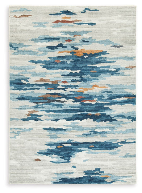 Vinlett - Washable Rug Blue by Signature Design by Ashley® | Bel Furniture