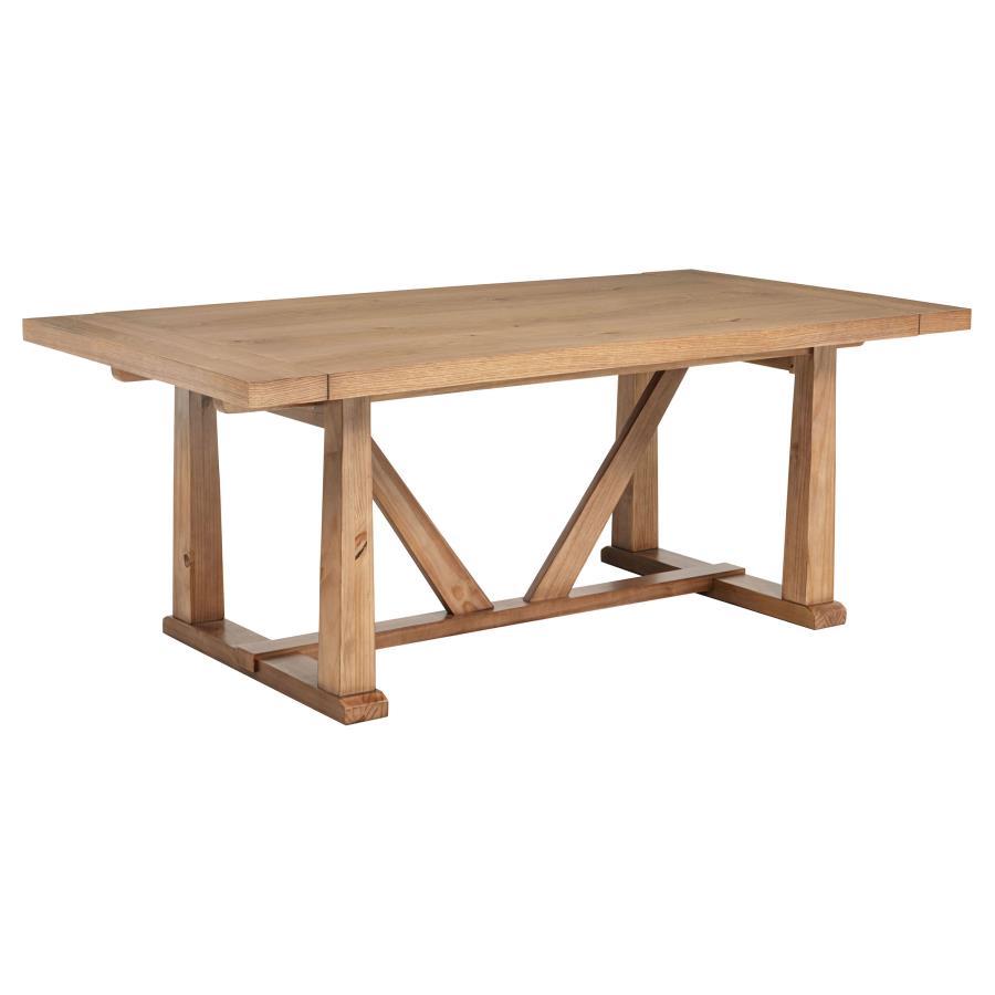 Middleton - 106" Extension Leaf Dining Table - Natural Brown by Coaster Fine Furniture | Bel Furniture