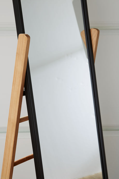 Bronick - Black / Brown - Floor Mirror by Signature Design by Ashley® | Bel Furniture