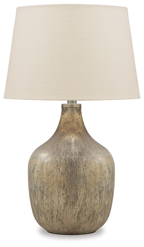 Mari - Glass Table Lamp - Gray / Gold Finish