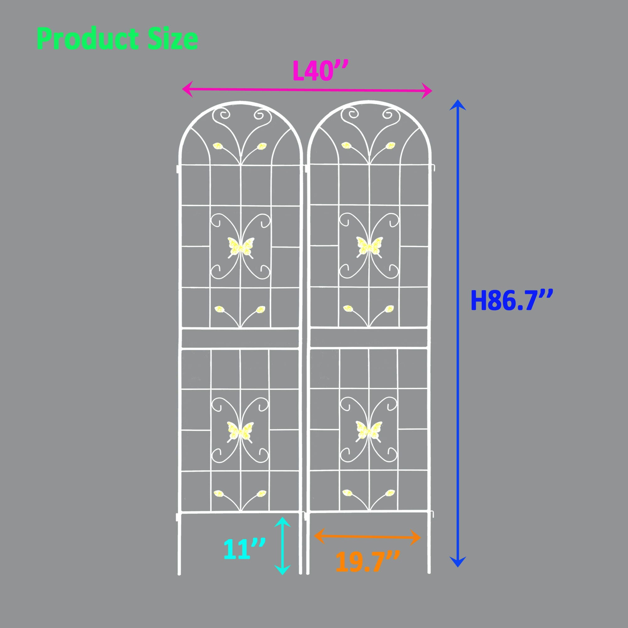 Garden Metal Trellis Rustproof Trellis For Climbing Plants Outdoor Flower Support