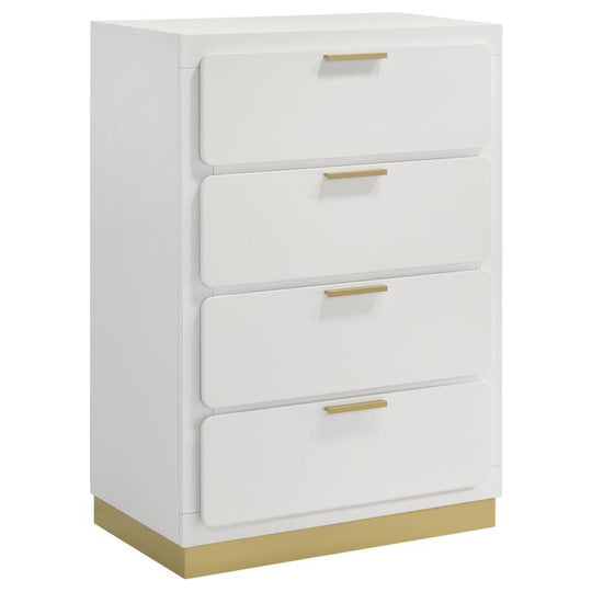Caraway - 4-Drawer Bedroom Chest White by Coaster Fine Furniture | Bel Furniture