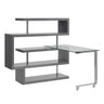 Buck II - Clear Glass, Chrome High Gloss Writing Desk With Shelf by Urban Nest | Bel Furniture