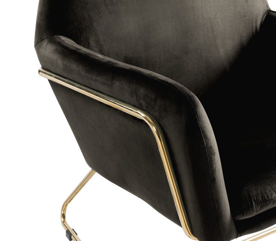 Keira - Velvet Accent Chair With Metal Base