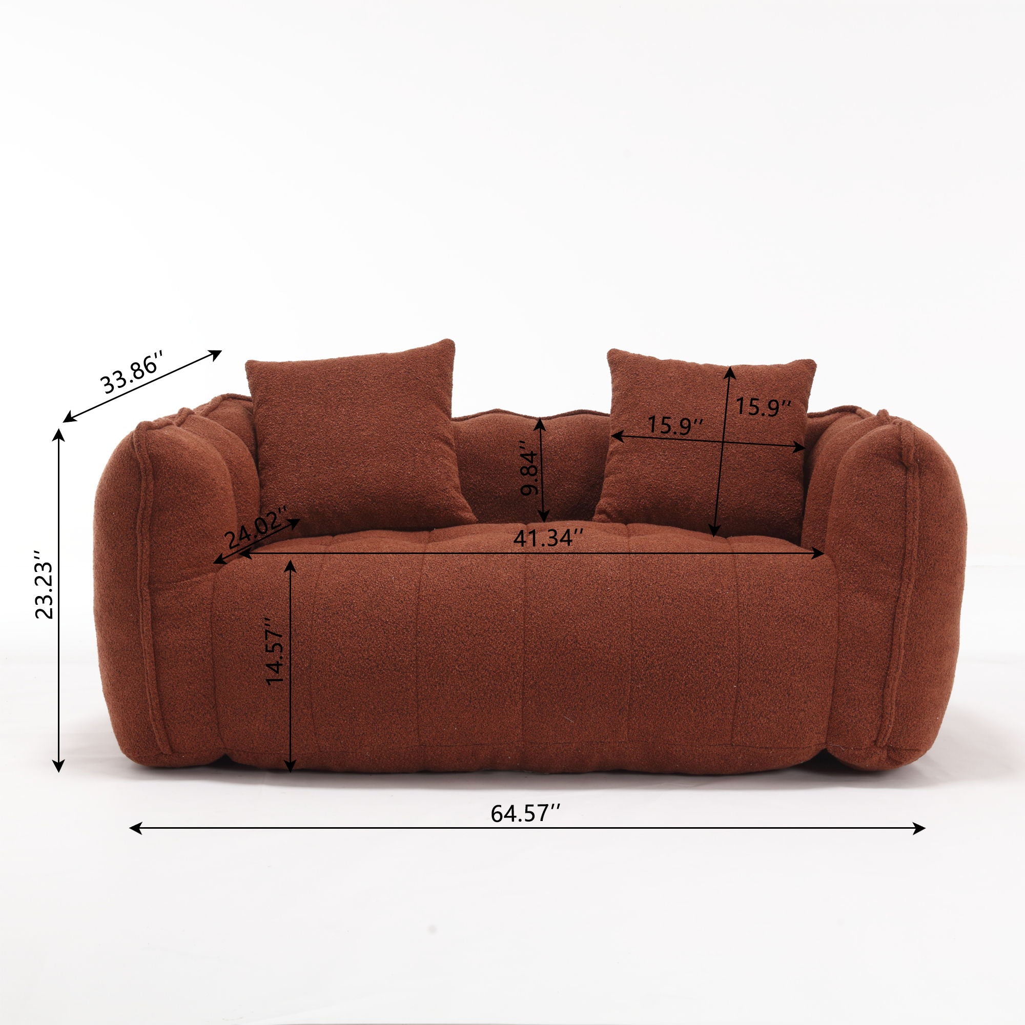 Soft Beanbag Chair With High Resilience Foam Core For Two People