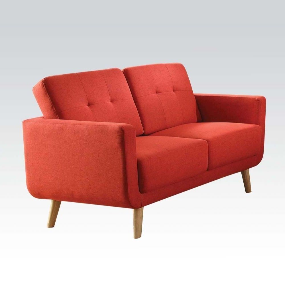 Linen Loveseat - Red