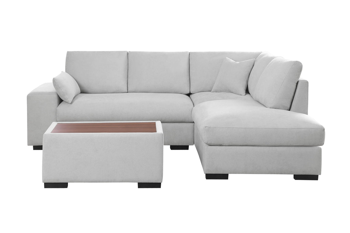 Joshua - 100" Sectional Sofa with Right Facing Chaise and Console Ottoman by Lilola Home | Bel Furniture