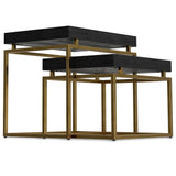 Macy - 2 Pieces Nesting Table - Black / Gold by Simpli-Home | Bel Furniture
