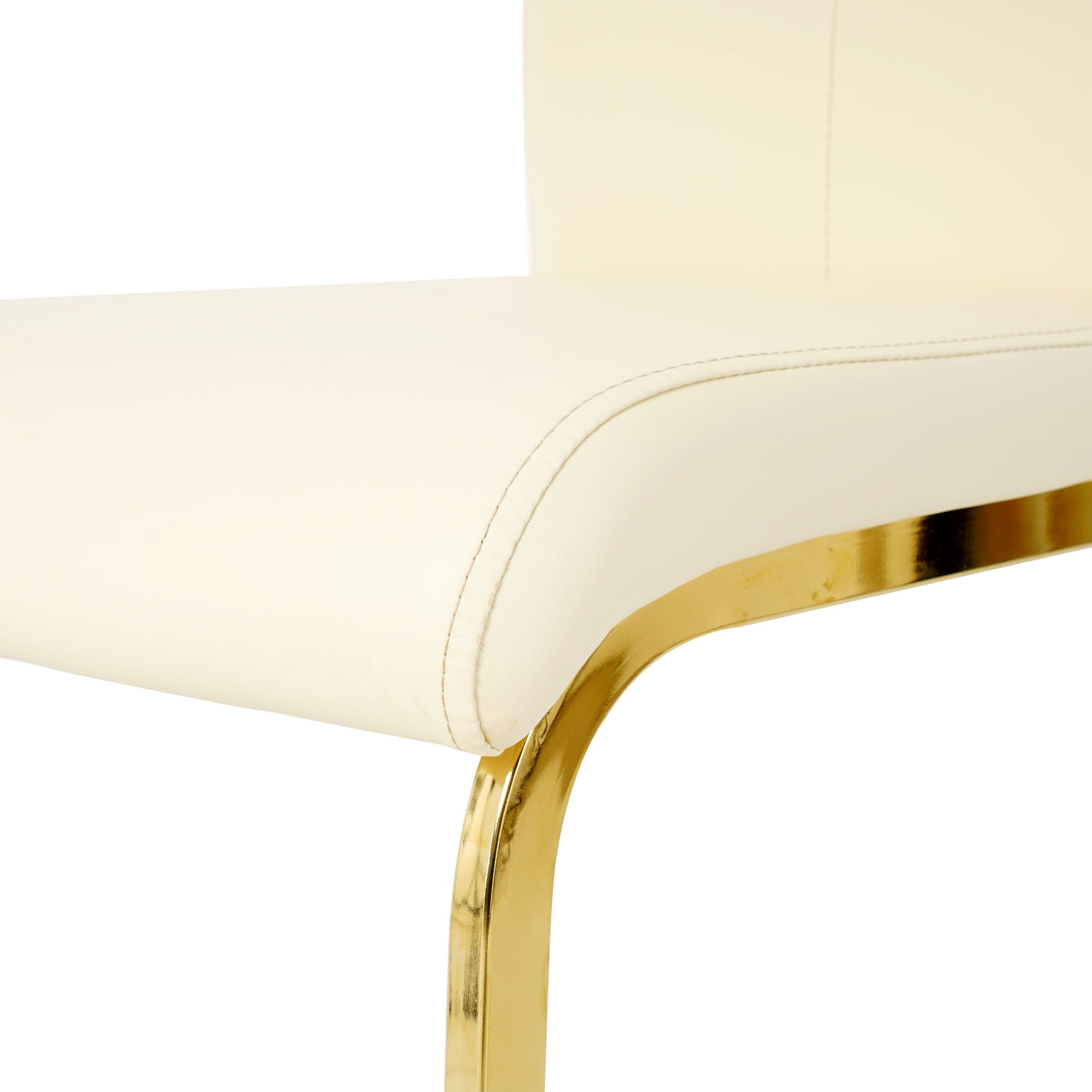 Modern Style Glass Dining Table With Elegant Transparent Design, Solid Support Base, Pale Yellow Dining Chair Set With Gold-Plated Legs, Suitable For Restaurant Kitchens