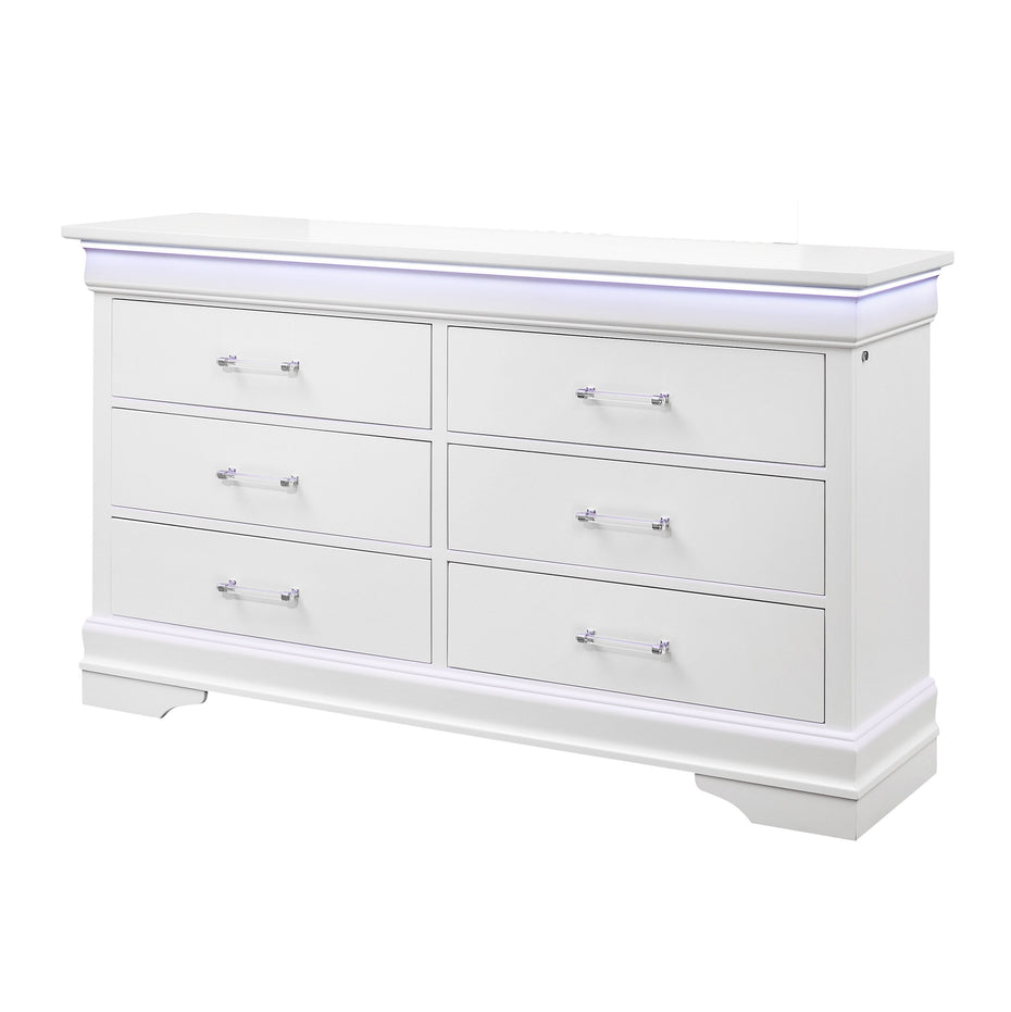 Charlston - Dresser With LED - White