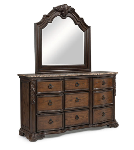 Ludwig - Dresser Dark Brown Dresser & Mirror by Crown Mark | Bel Furniture