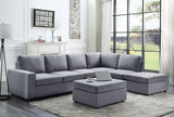 Cassia - 7 Seat Reversible Modular Sectional Sofa With Ottoman