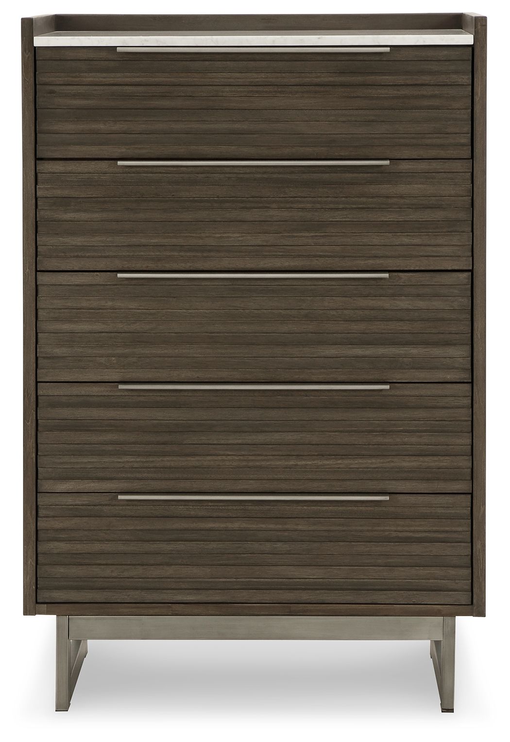 Arkenton - Grayish Brown / White - Five Drawer Chest by Ashley® | Bel Furniture