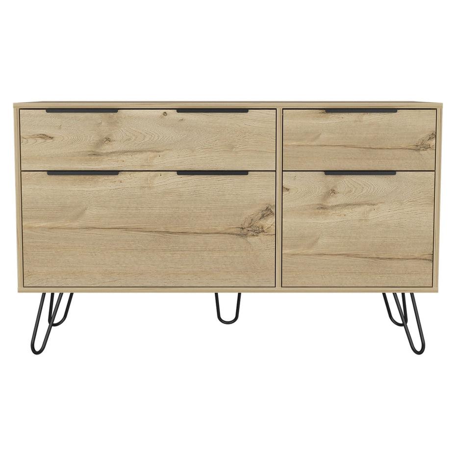 Four Drawer Double Dresser - Brown / Black