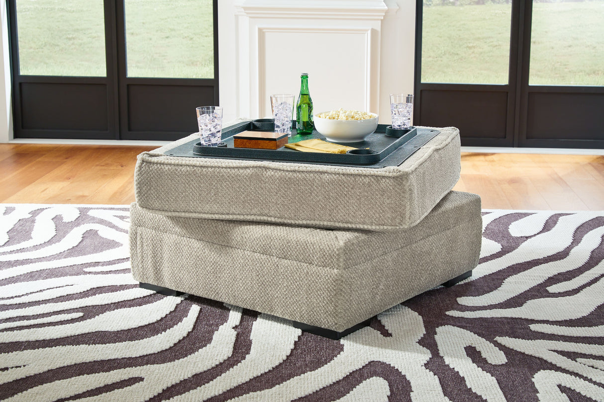Calnita - Sisal - Ottoman With Storage by Benchcraft® | Bel Furniture