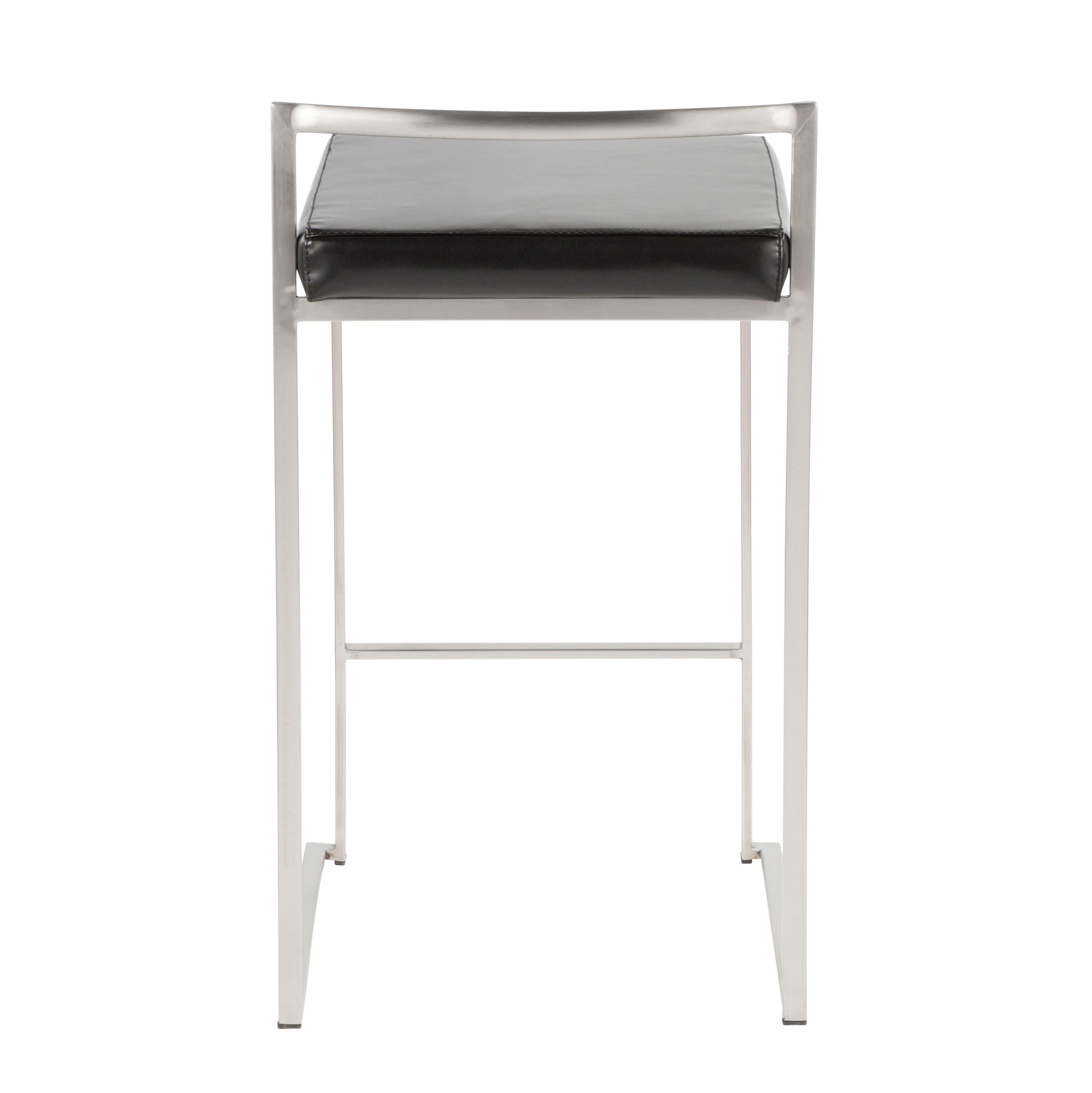 Fuji - Contemporary, Stackable Elegant Counter Stool (Set of 2)