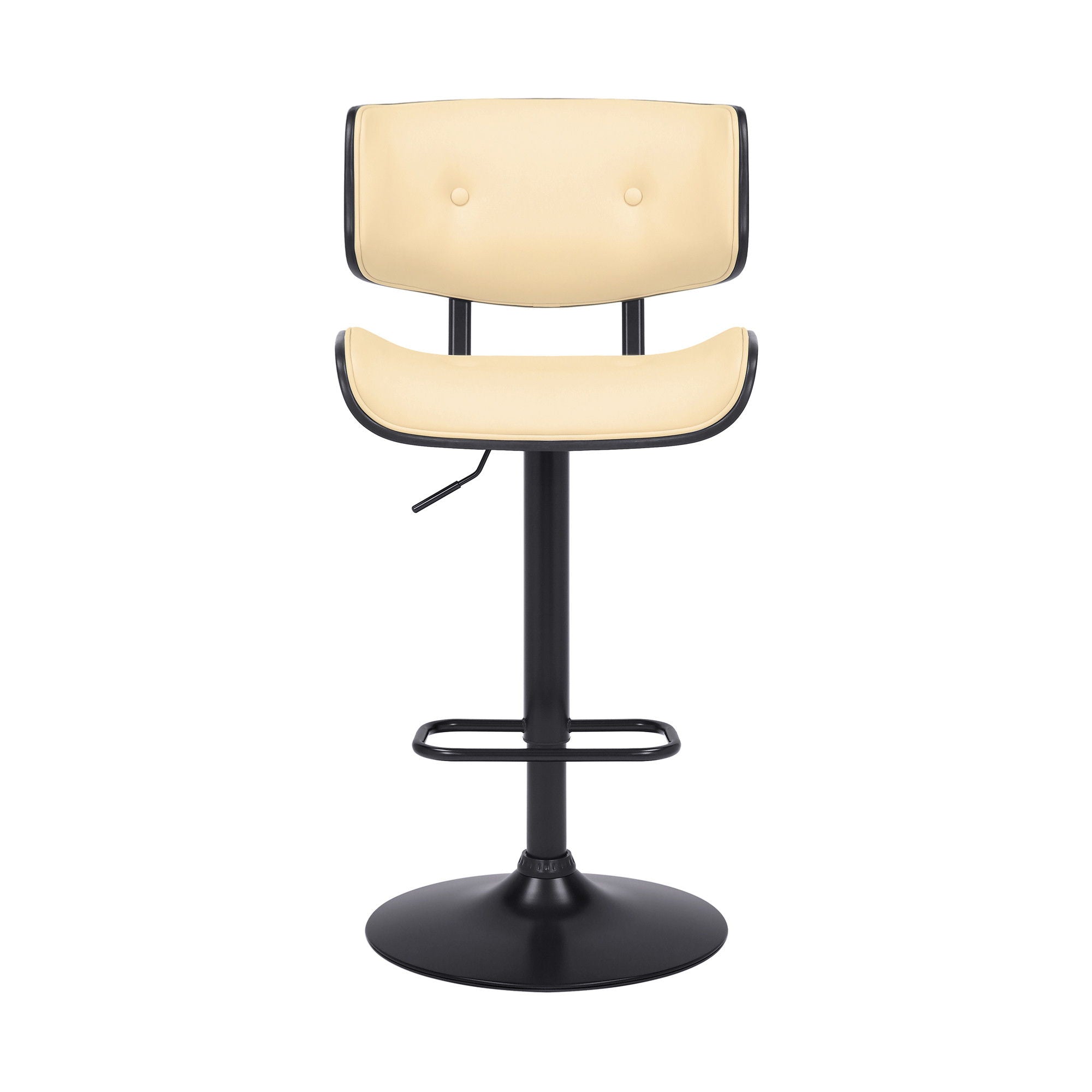 46" Swivel Adjustable Height Bar Chair - Cream / Black