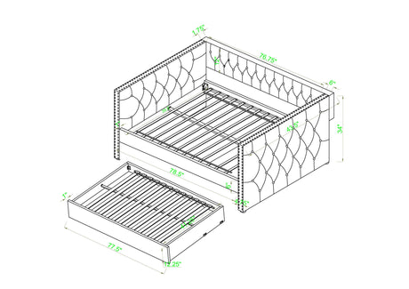 Trina - Daybed - Gunmetal Gray