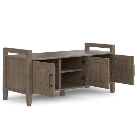 Ela - Entryway Storage Bench - Smoky Brown by Simpli-Home | Bel Furniture
