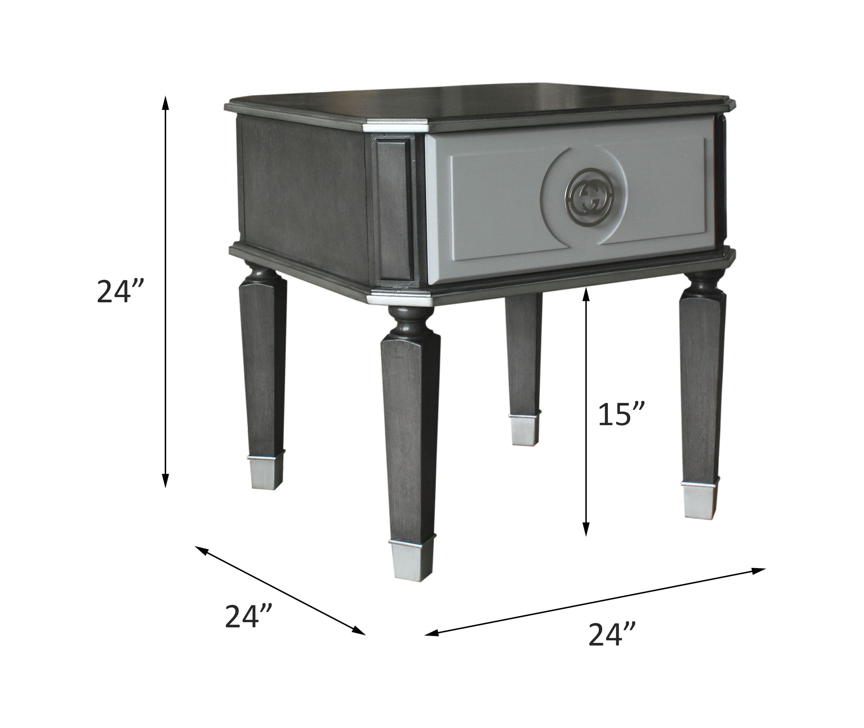 House Beatrice - End Table - Charcoal / Light Gray