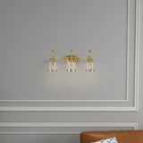 3 Lights Brush Vanity Light - Clear / Gold