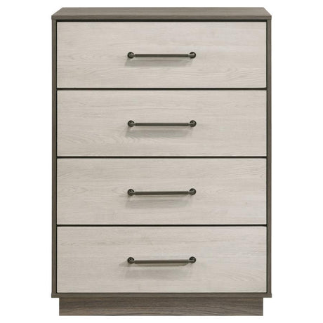 Fenwick - 4-Drawer Chest Of Drawers - Gray Oak by Coaster Fine Furniture | Bel Furniture