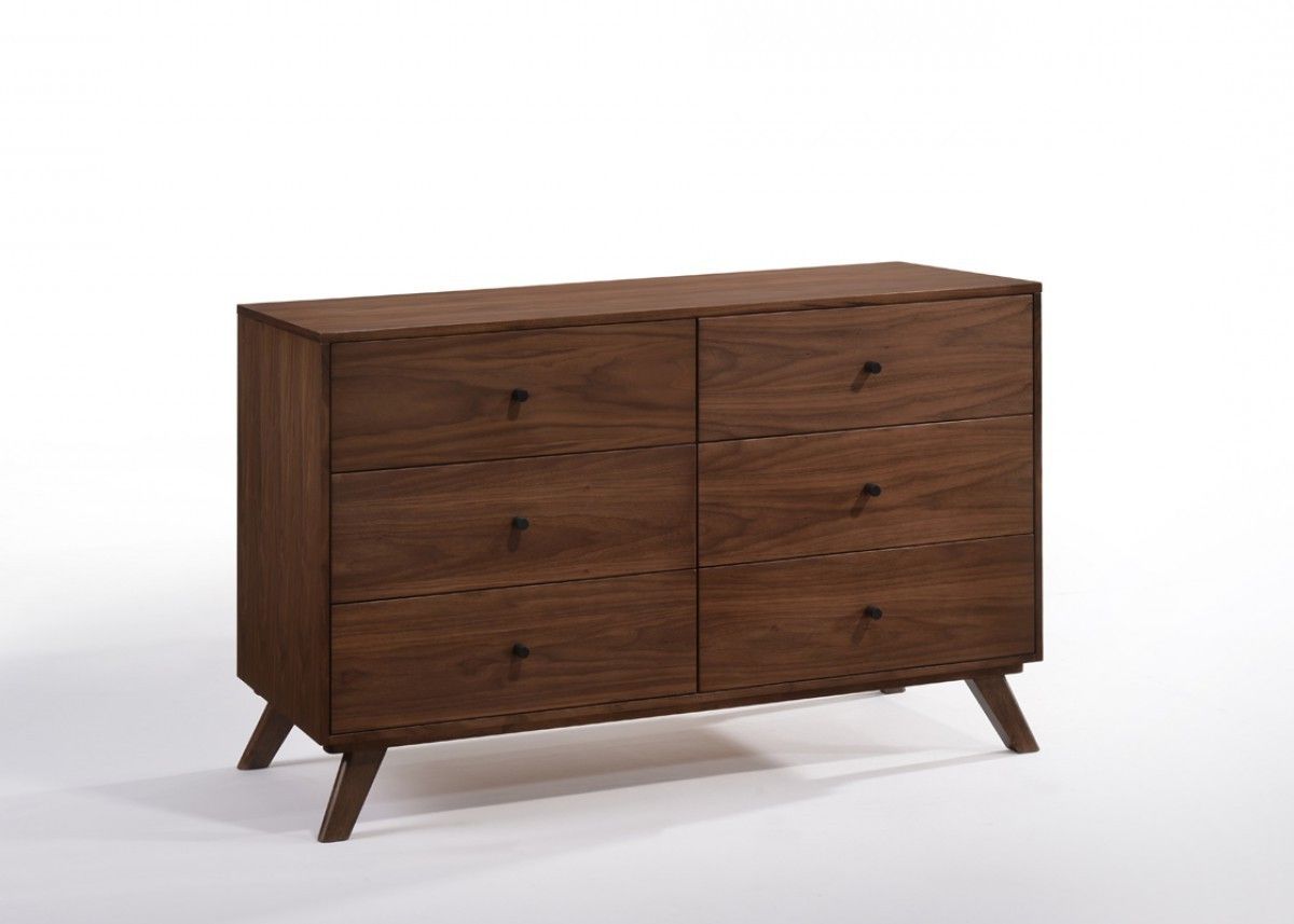 Six Drawer, Double Dresser - Walnut