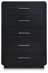 Rowanbeck - Black - Five Drawer Chest by Signature Design by Ashley® | Bel Furniture