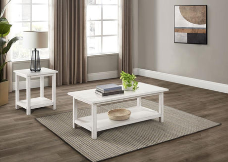 Payne - Coffee And End Table Set White 2 Pc. Coffee Table, End Table by Coaster Fine Furniture | Bel Furniture