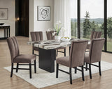 Vega - Faux Marble Dining Table - White / Black