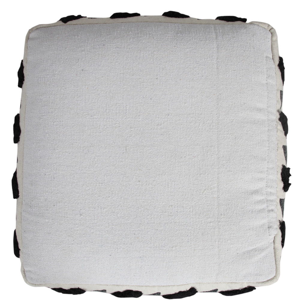 Cotton Ottoman Square - White