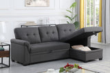 Lucca - Linen Reversible Sleeper Sectional Sofa With Storage Chaise by Lilola Home | Bel Furniture