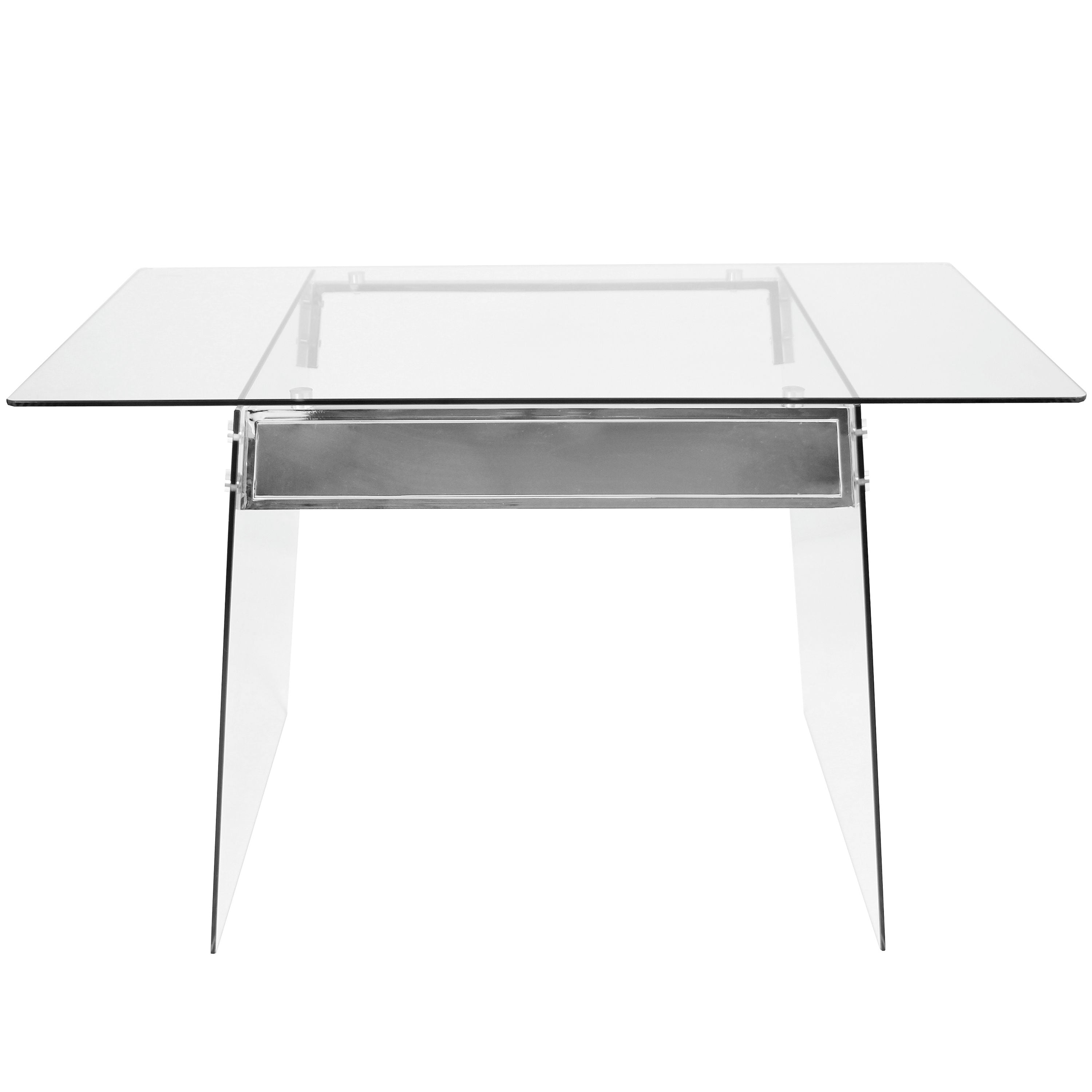 Glacier - Contemporary Desk - Clear / Chrome