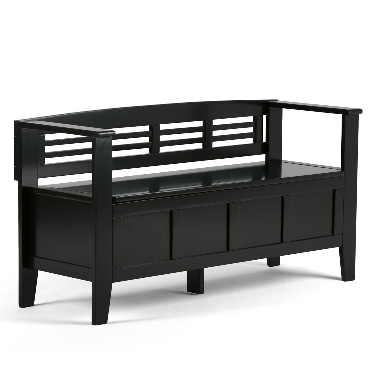 Adams - Entryway Storage Bench Handcrafted Black by Simpli-Home | Bel Furniture