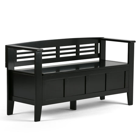 Adams - Entryway Storage Bench Handcrafted Black by Simpli-Home | Bel Furniture