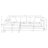 Geneva - Boucle Upholstered Sectional Chaise Sofa - Sand by Coaster Fine Furniture | Bel Furniture