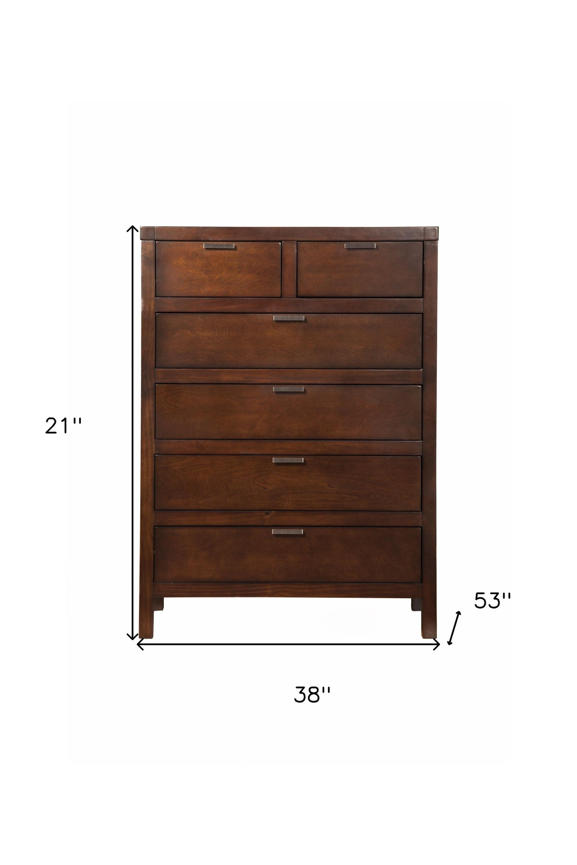 Solid Six Drawer Chest - Brown