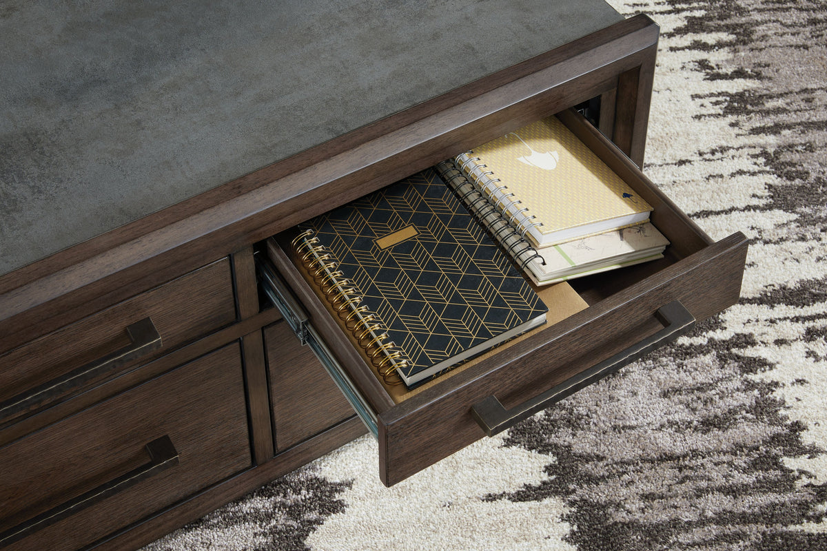 Kallenny - Brown / Gray - Square Cocktail Table by Signature Design by Ashley® | Bel Furniture