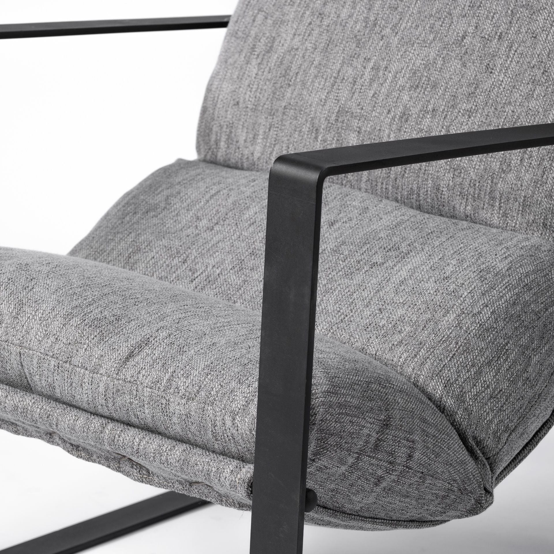 And Black Metal Sling Chair - Stone Gray