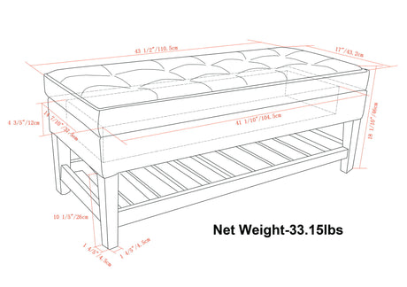 Cosmopolitan - Storage Ottoman Bench With Open Bottom - view 14