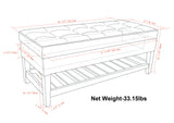 Cosmopolitan - Storage Ottoman Bench With Open Bottom - Tanners Brown