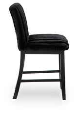 Mervannie - Upholstered Barstool (Set of 2) - Black