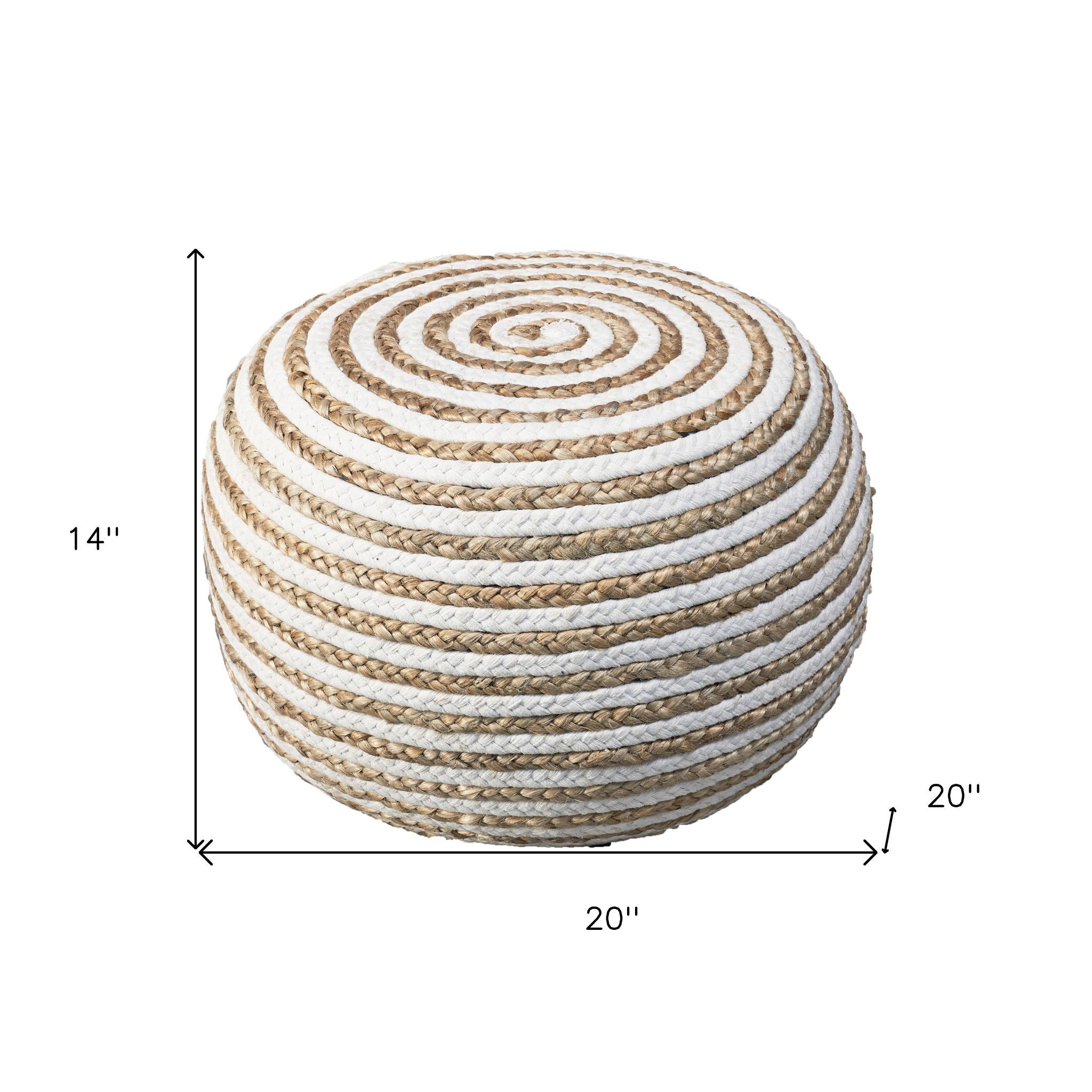 Jute Ottoman - White