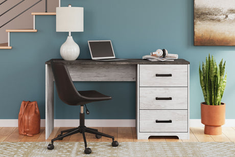 Shawburn - Home Office Desk - White / Dark Charcoal Gray - view 4