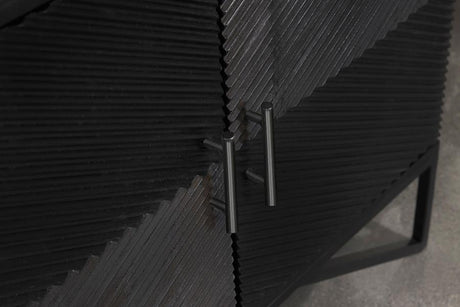 Riddell - 4 Door Wood Reeding Accent Cabinet - Matte Black by Coaster Fine Furniture | Bel Furniture