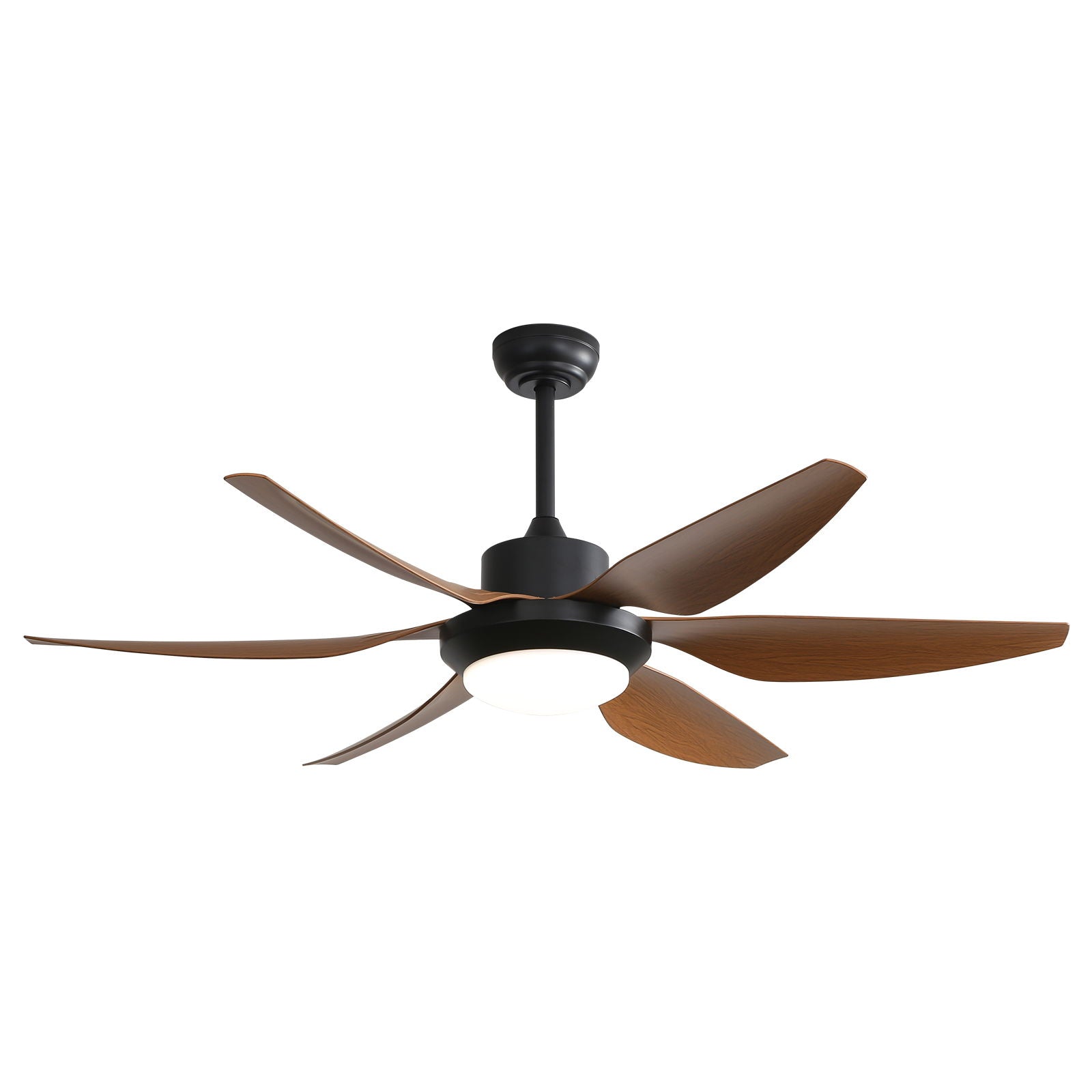 54" Indoor Ceiling Fan With Dimmable LED Light ABS Blades Remote Control Reversible DC Motor For Living Room - Black